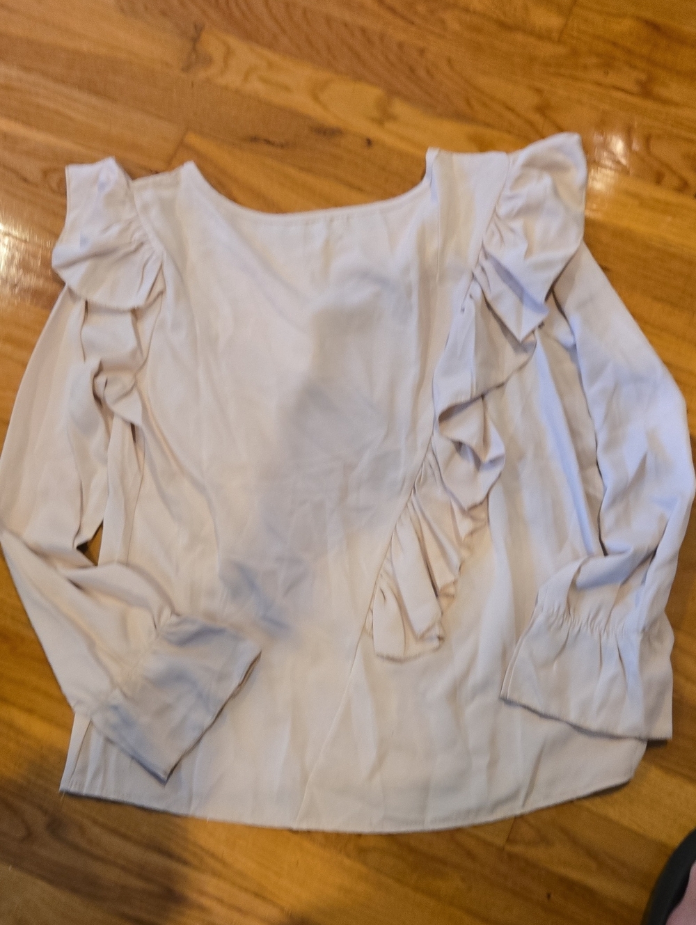 Women's Ruffle Long-Sleeve Top - Cream